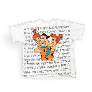 XL- Vintage Rare 1994 Flintstones All Over Print Graphic Tee